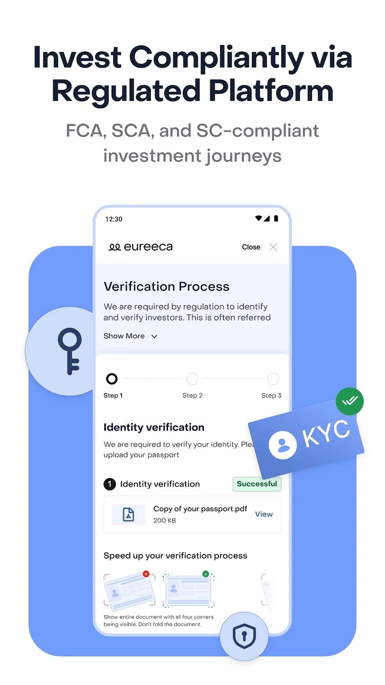 Official Eureeca store artwork showing regulated investor verification